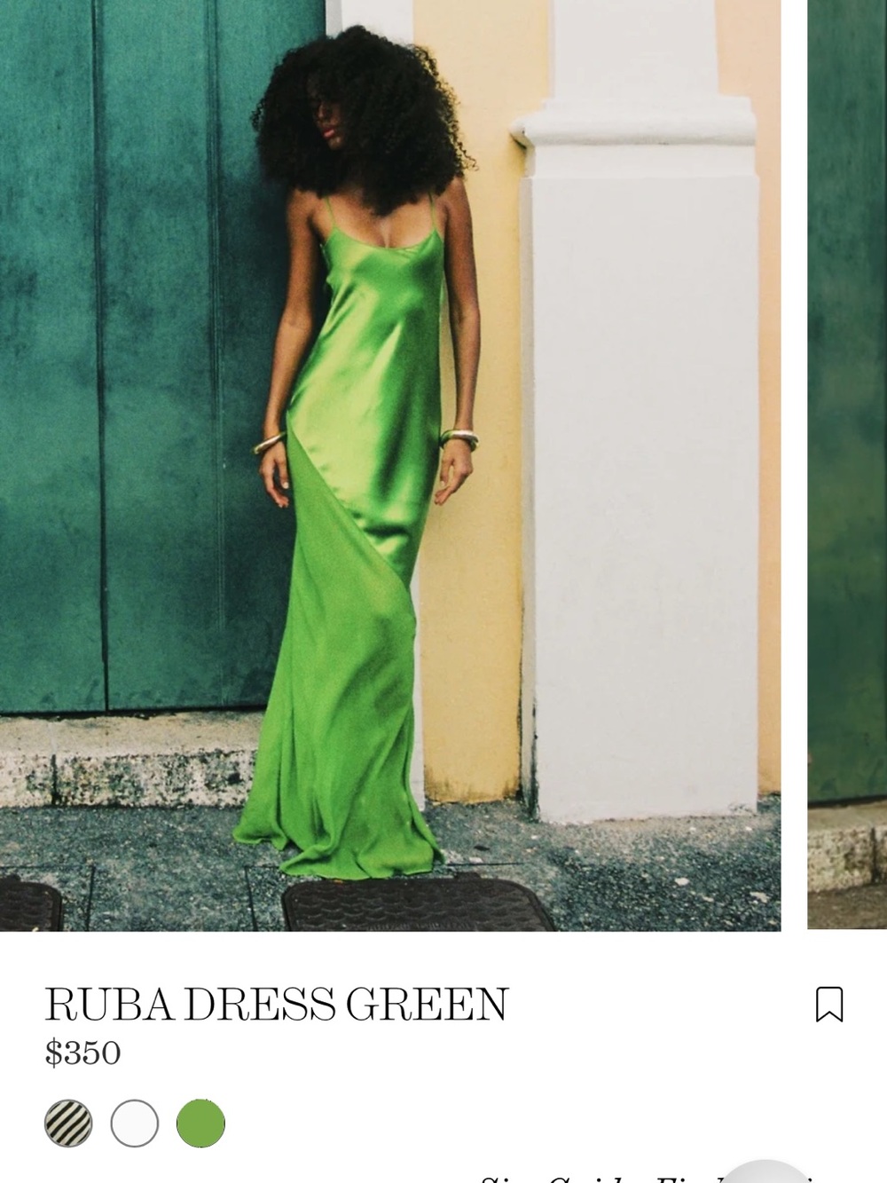 Rat & Boa Lime Green Satin Maxi Slip Dress